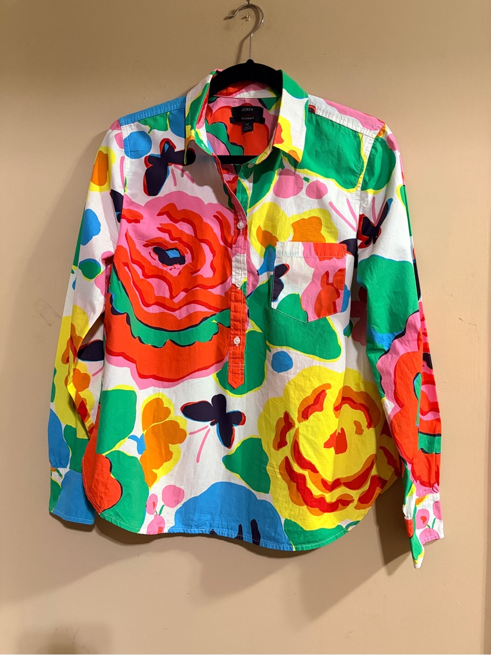 J. Crew Cotton Poplin Classic Popover Shirt in Ratti® Jardin Floral size 12 - Picture 1 of 8